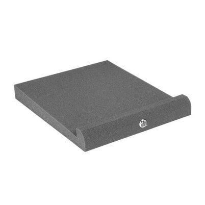 Adam Hall Stands SPADECO2 isolation pad designed for studio monitors, measuring 265 x 330 mm.
