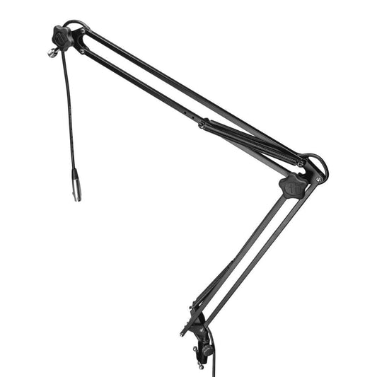 Adam Hall Stands S TBA 01 table microphone arm featuring a built-in XLR cable.