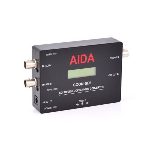 AIDA Imaging SDI to Genlock Converter with Active Loop Out - GCON-SDI, showcasing the product design and features.