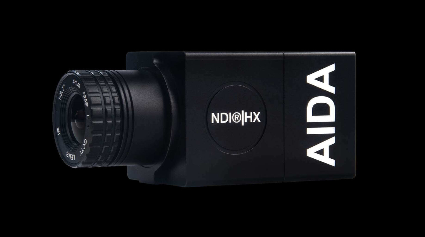 Aida Imaging FHD NDI|HX/IP POV Camera displayed from the front left angle.