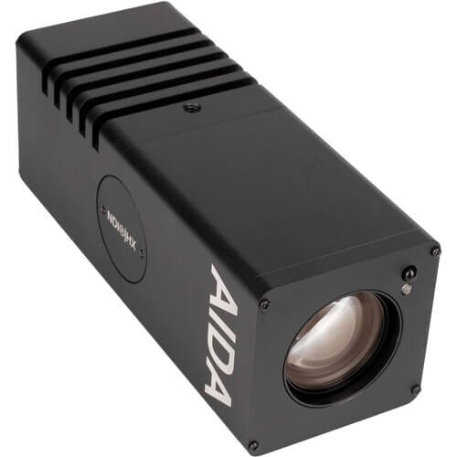 AIDA HD-NDI-X20 Full HD NDI|HX/IP/SRT/HDMI PoE 20X Zoom POV Camera displayed on a white background.