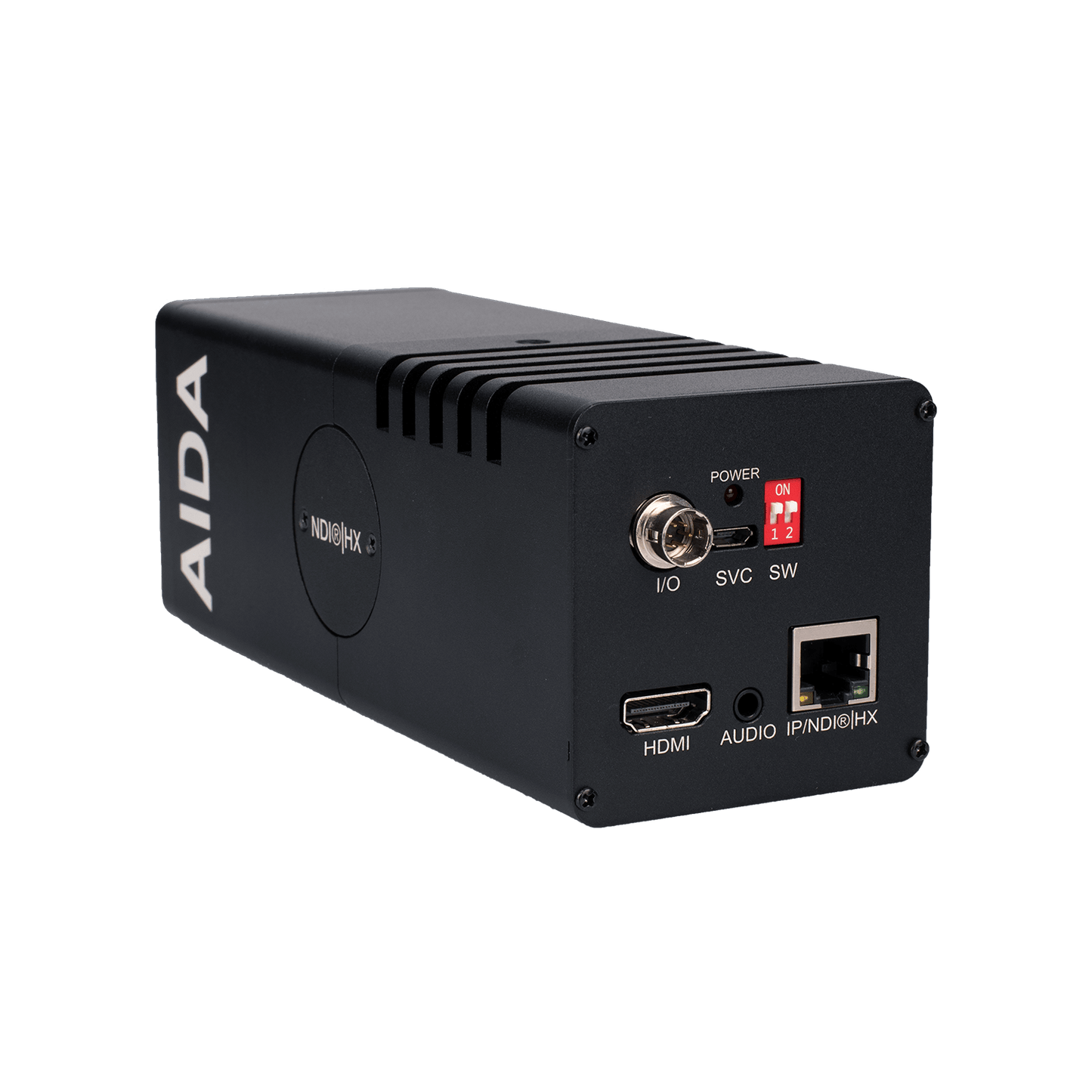 AIDA HD-NDI-X20 Full HD camera with 20X zoom capability, showcasing its design and features.