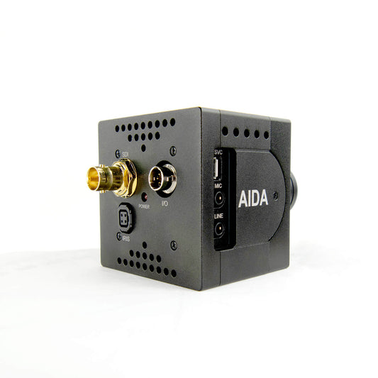 AIDA Imaging UHD6G-200 4K/30 6G-SDI POV Camera showcasing its high-quality broadcasting capabilities.