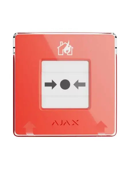 AJAX Manual Call Point in red color, used for emergency fire alarm activation.