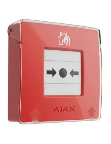 AJAX Manual Call Point in red color, used for emergency fire alarm activation.