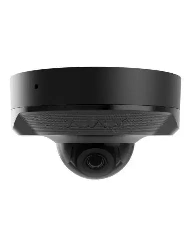 AJAX 5MP Black Mini Dome Camera featuring a 2.8mm lens, designed for surveillance and security purposes.
