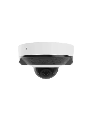 AJAX 5MP White Mini Dome Camera with a 2.8mm lens, showcasing its compact design and surveillance capabilities.