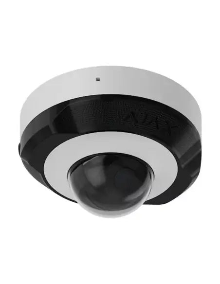 AJAX 8MP White Mini Dome Camera with a 2.8mm lens, showcasing its compact design and wide view capability.