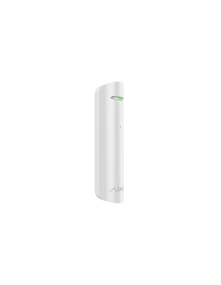 AJAX GlassProtect Jeweller Indoor Detector in white color, designed for detecting glass breakage indoors.