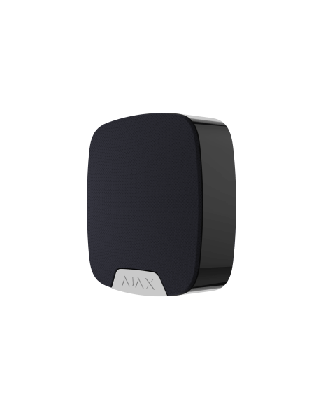 AJAX HomeSiren Indoor Wireless Siren in black color, designed for home security.