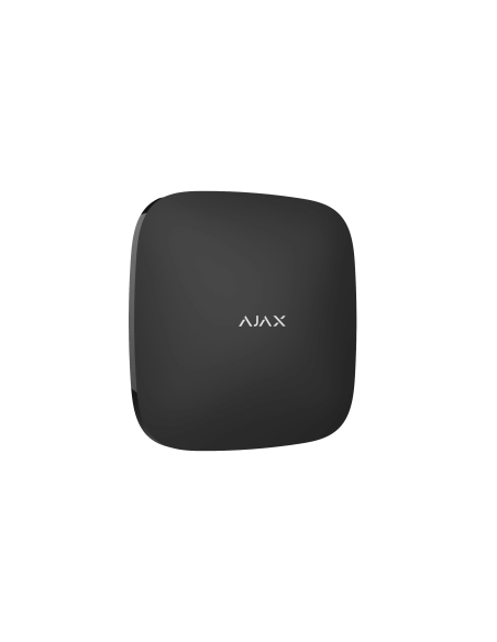AJAX Hub 2 Wireless Control Panel in black color, featuring 4G connectivity, with dual SIM and Ethernet port.