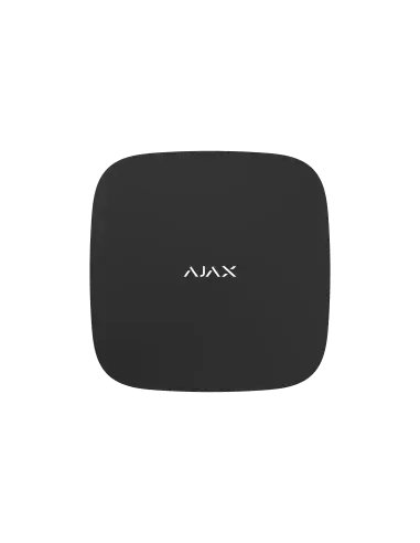 AJAX Hub 2 Plus Wireless Control Panel in black, featuring advanced alarm photo verification with dual SIM and Wi-Fi connectivity.