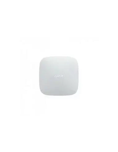 AJAX Hub 4G in white color featuring a control panel, one SIM slot, and an Ethernet port.