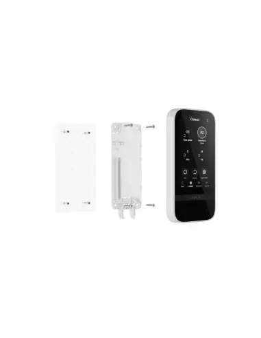 AJAX Wireless Touch Screen Keypad in white color, showcasing its sleek design.