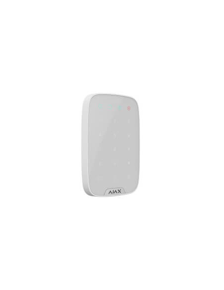 AJAX Keypad Jeweller, a wireless indoor keypad in white color, designed for security applications.