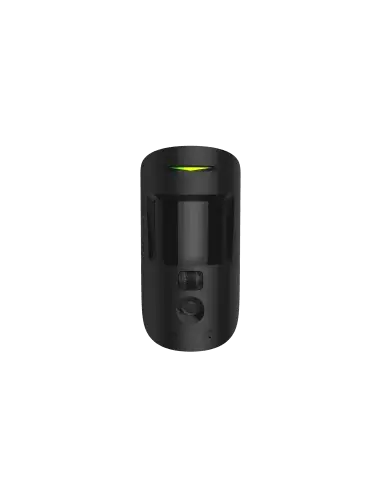 AJAX MotionCam Jeweller Wireless Indoor Detector in black, featuring a built-in photo camera for enhanced security monitoring.
