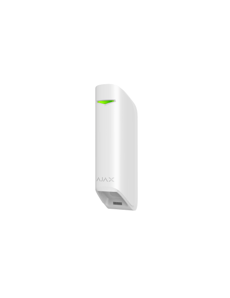 AJAX MotionProtection Indoor Motion Detector in white color designed for narrow spaces, suitable for windows and doors.