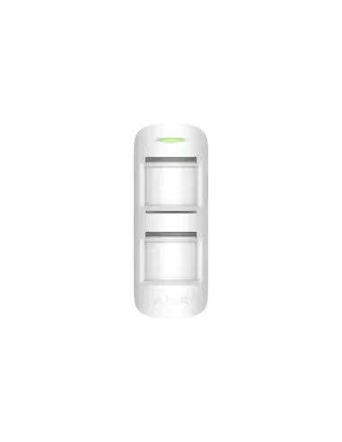AJAX MotionProtect Outdoor Sensor in white, a wireless motion detector designed for outdoor use with pet immunity feature.