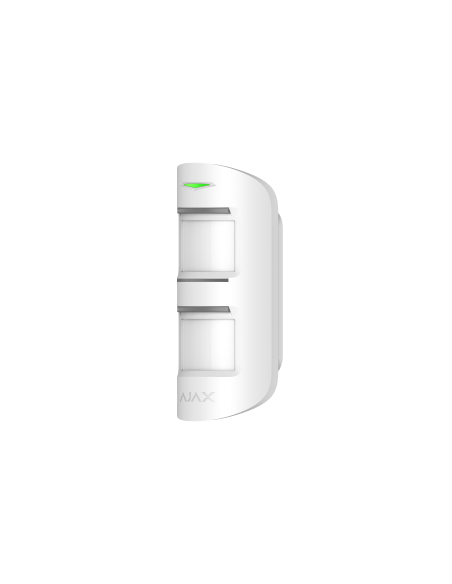 AJAX MotionProtect Outdoor Sensor in white, a wireless motion detector designed for outdoor use with pet immunity features.