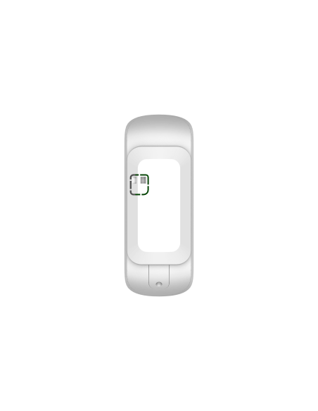 AJAX MotionProtect Outdoor Sensor in white color, designed for outdoor use, featuring wireless connectivity and pet immunity.