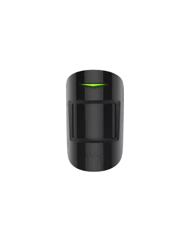 AJAX MotionProtect Plus Indoor Sensor in black, a wireless and pet-immune motion detector featuring thermal filter technology.