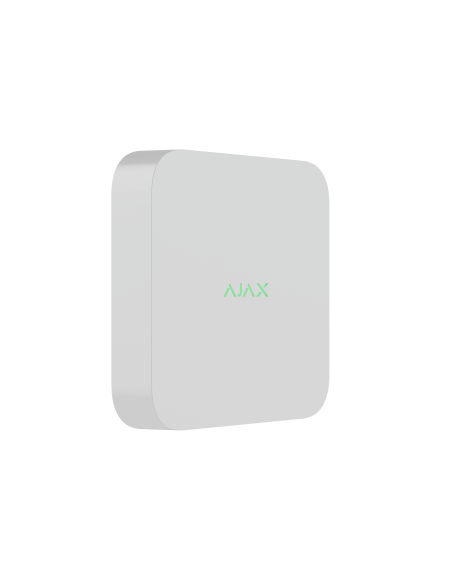 AJAX 8-Channel 4K NVR in white color, showcasing its sleek design and advanced features.