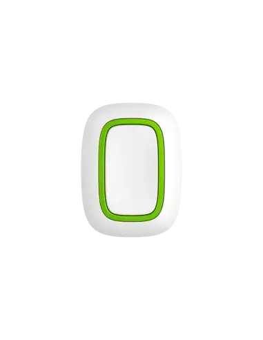 AJAX Wireless Smart Panic Button in white, designed for emergency control and safety.