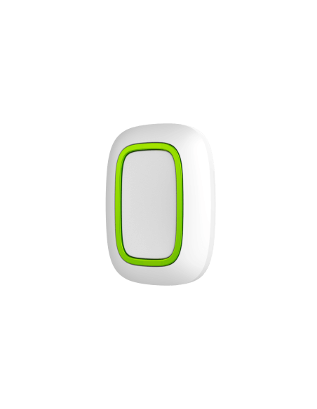 AJAX Wireless Smart Panic Button in white, designed for emergency alerts and control modes.
