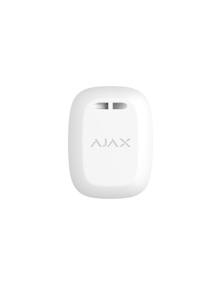 AJAX Wireless Smart Panic Button in white color, designed for emergency use and control modes.
