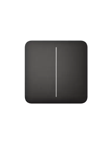 AJAX Black SoloButton 2-Gang Switch displayed on a white background.