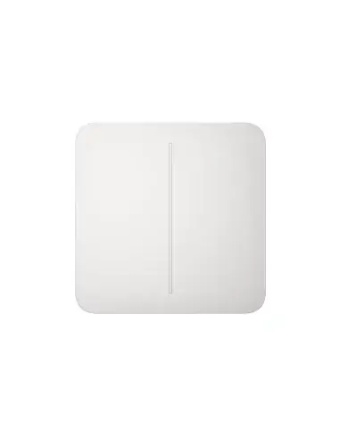 AJAX White SoloButton 2-Gang Switch, a modern electrical switch designed for easy control of lighting.