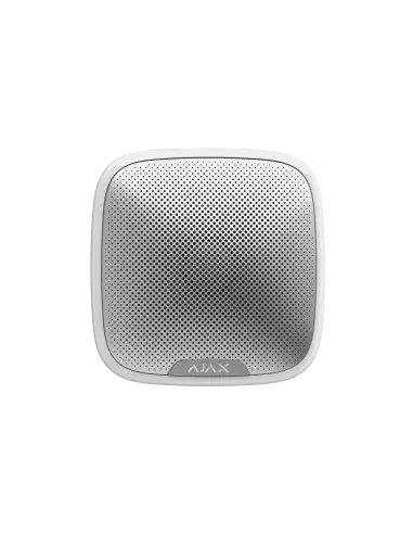 AJAX White StreetSiren Outdoor Wireless Siren displayed against a neutral background.