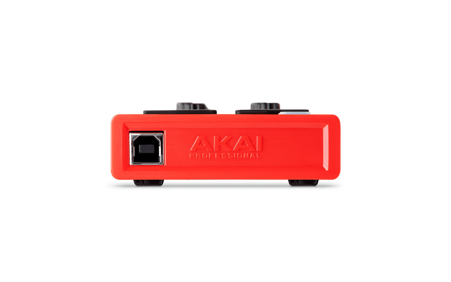 Akai LPD8 MKII Portable USB MIDI Pad Controller shown from the left side.