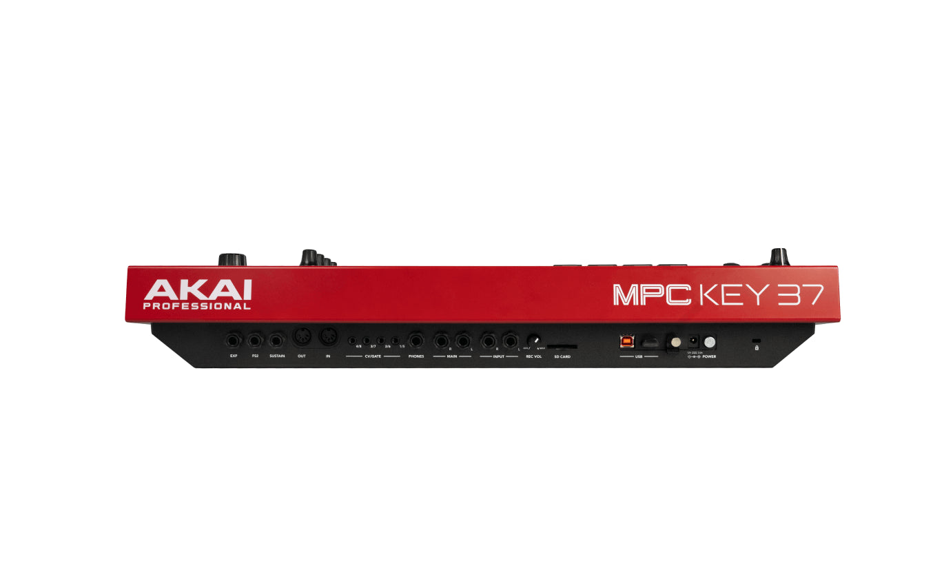 Image of the Akai MPC Key 37, a standalone music production controller with 37 synth-action keys.