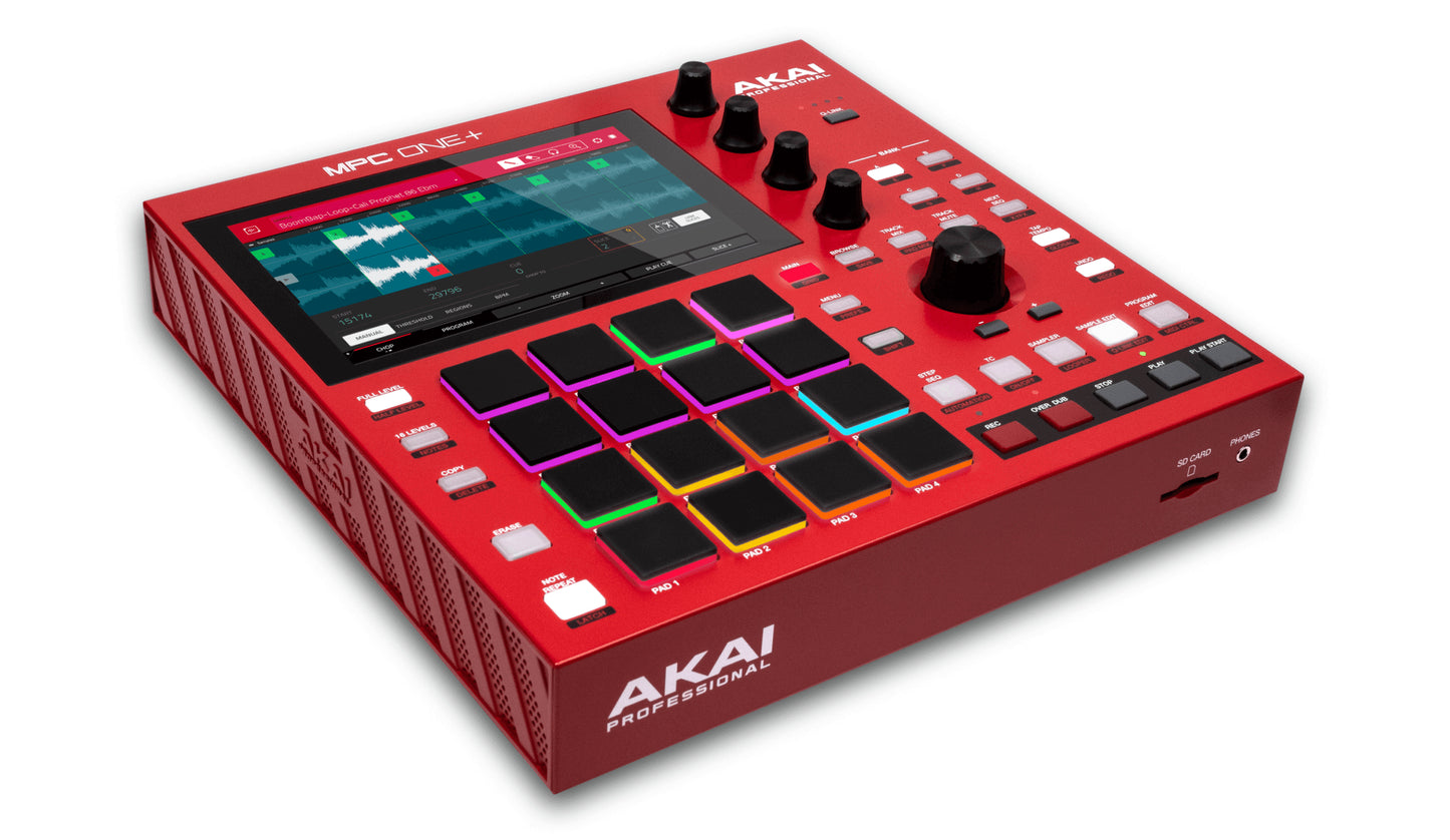 Akai MPC One+ compact standalone music production studio showcasing its features.