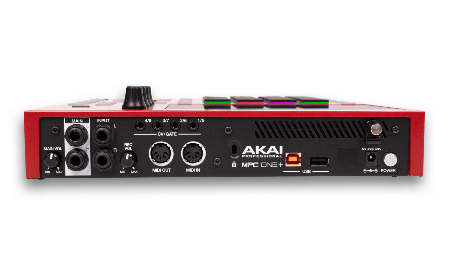 Akai MPC One+ compact standalone music production studio showcasing its features and design.