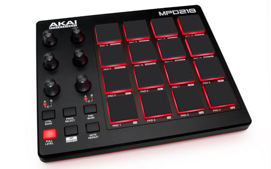 Akai MPD 218 MIDI pad controller, a versatile tool for music production and live performance.