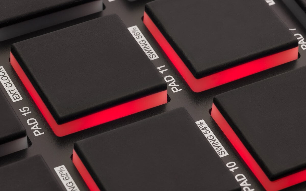 Akai MPD 218 MIDI Pad Controller showcasing its versatile design for music production and performance.