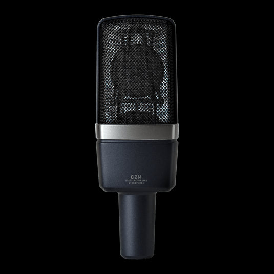 Back view of the AKG C214 large-diaphragm cardioid condenser microphone.