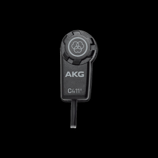 AKG C411 PP Miniature Vibration Pickup Microphone on a white background