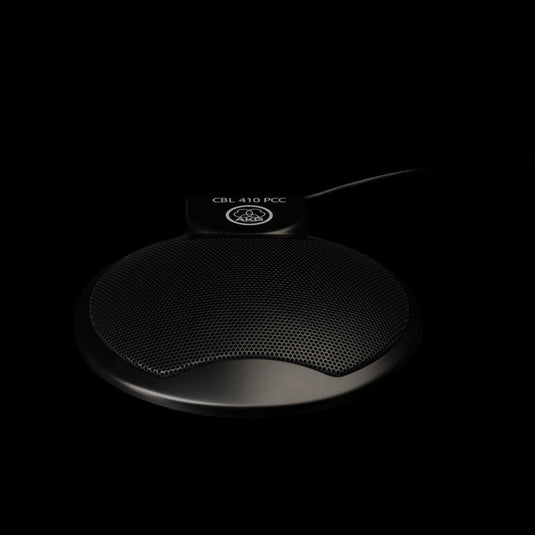 AKG CBL410 B Plug-and-Play Boundary Layer Microphone in black color, shown from a perspective view.