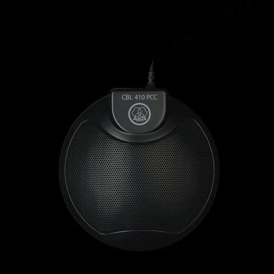 AKG CBL410 B plug-and-play boundary layer microphone, black color, front view.