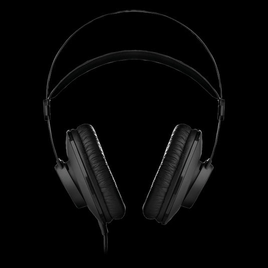 AKG K52 closed-back studio headphones displayed from the front.