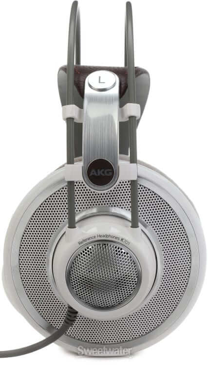 AKG K701 open-back reference-class headphones displayed against a neutral background.