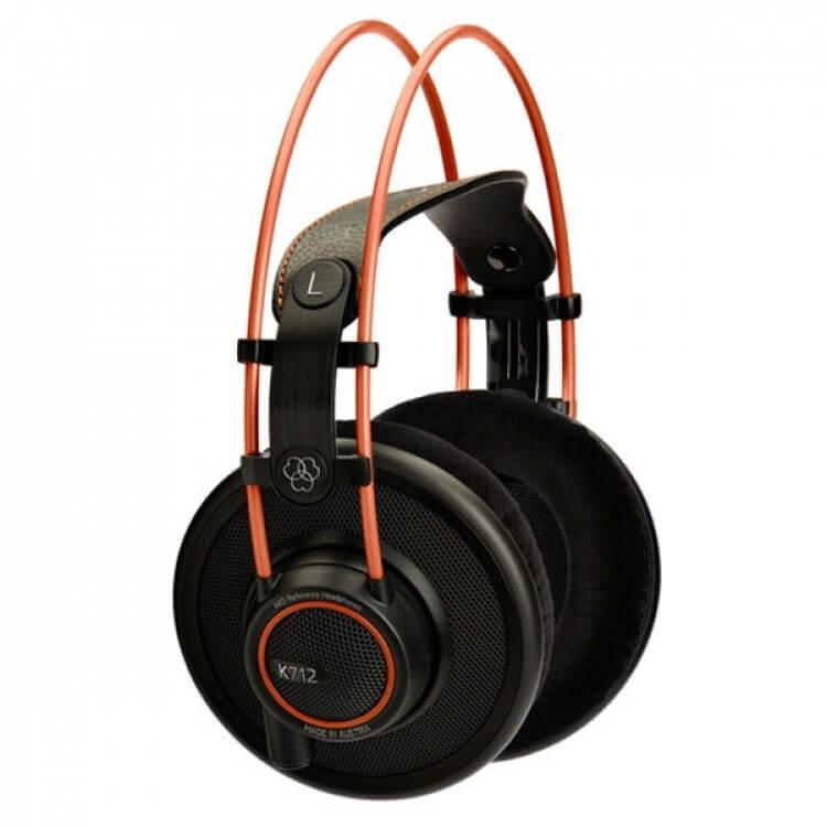 AKG K712 Pro high-performance reference studio headphones displayed against a neutral background.