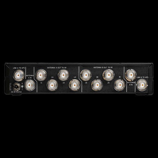 Back view of the AKG APS4 Antenna Power Splitter, showcasing its design and features.