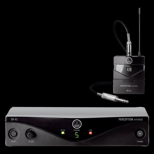 Image of the AKG Perception Wireless 45 Instrument Set, a professional wireless microphone system designed for musicians.