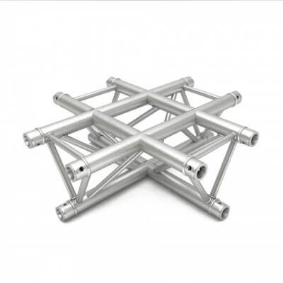 ALUSTAGE TRIO 290 4 WAY CROSS, a versatile aluminum truss connector designed for staging and events.