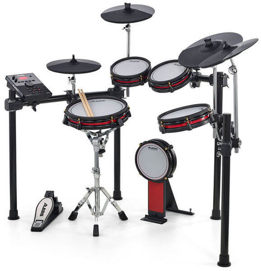Alesis Crimson Mesh II SE electronic drum kit featuring white mesh heads and an advanced module.