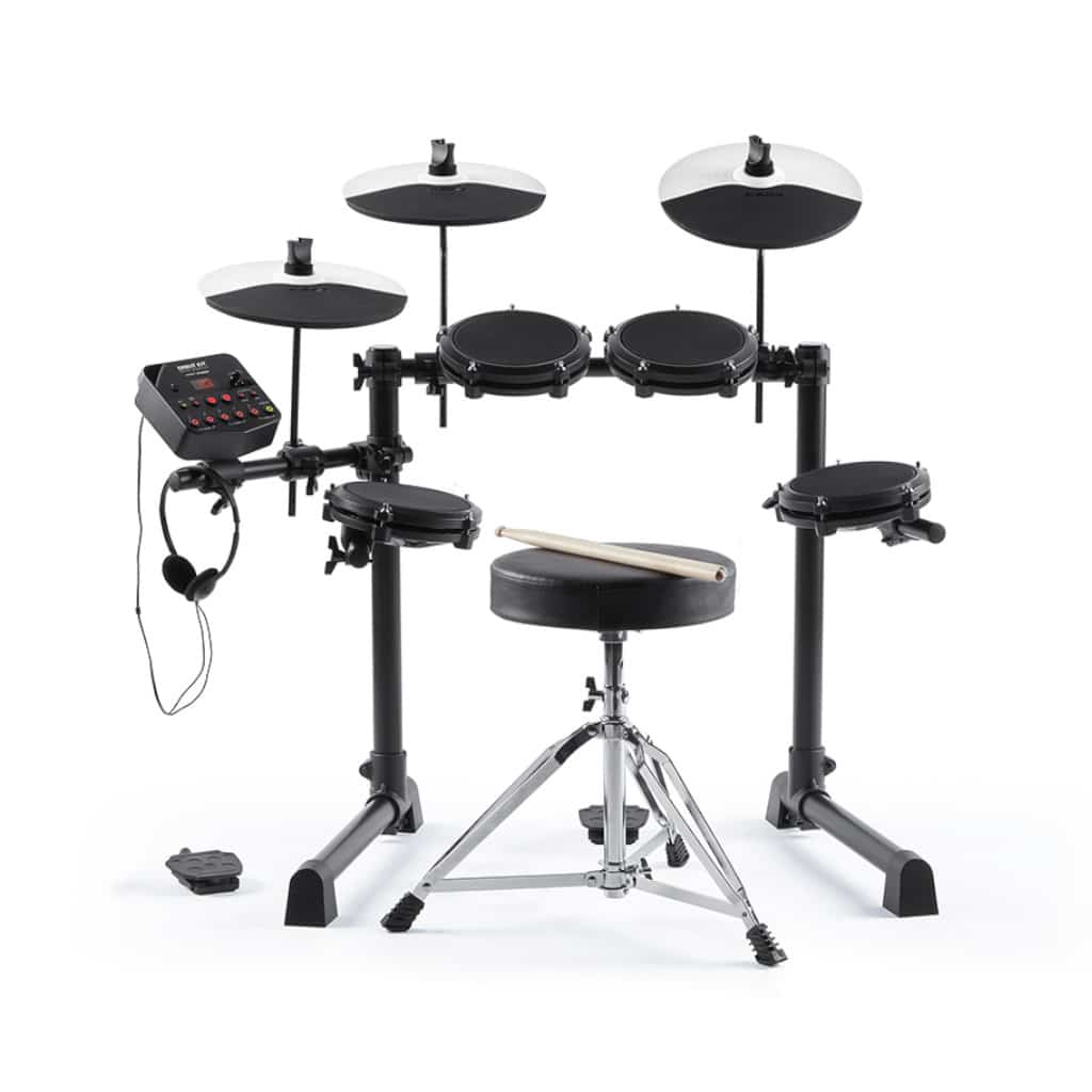Alesis Debut Kit - Complete Electronic Drum Kit for Beginners featuring mesh heads and accessories.